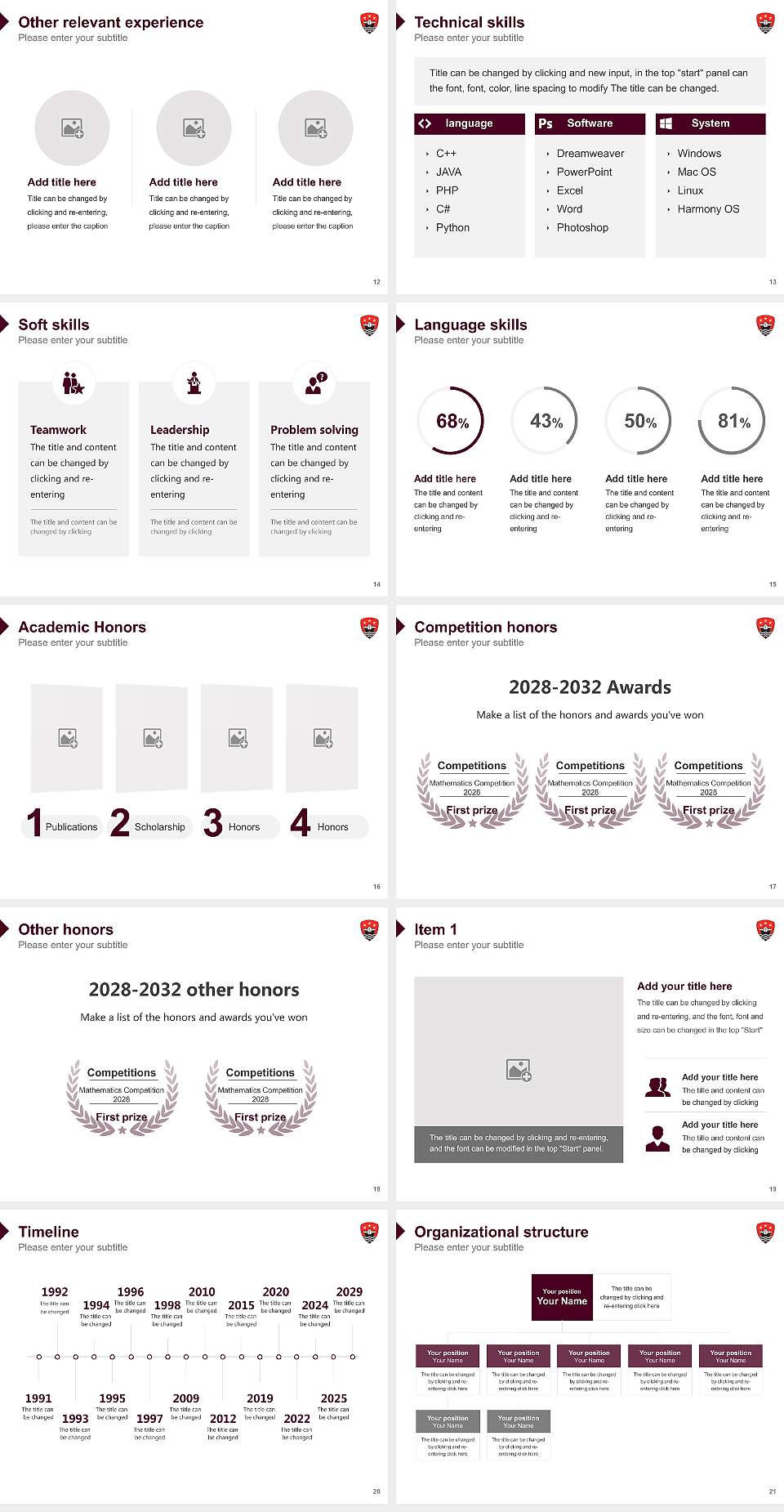 Leeds Trinity University Resume PPT Template4:3 ratio PPT effect preview image3