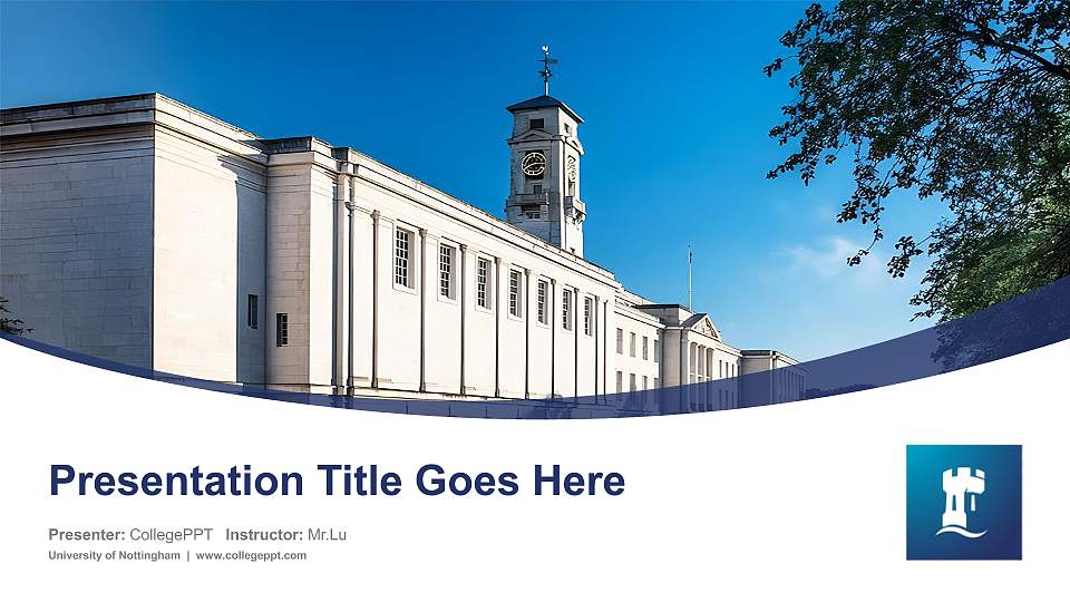 University of Nottingham Course/Courseware Creation PPT Template16:9 ratio PPT effect preview image