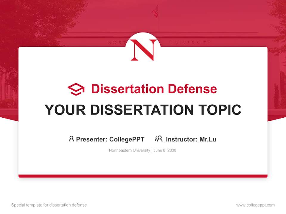 Northeastern University Graduation Thesis Defense PPT Template4:3 ratio PPT effect preview image7