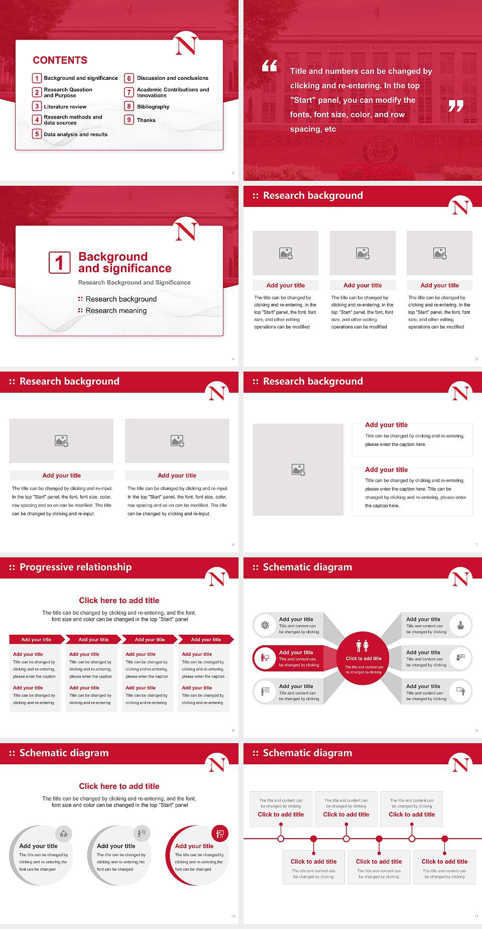 Northeastern University Graduation Thesis Defense PPT Template4:3 ratio PPT effect preview image2