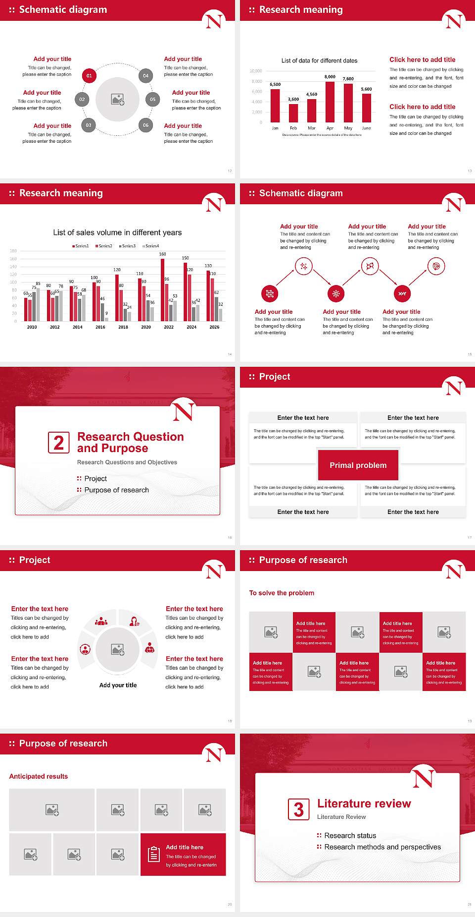 Northeastern University Graduation Thesis Defense PPT Template4:3 ratio PPT effect preview image3