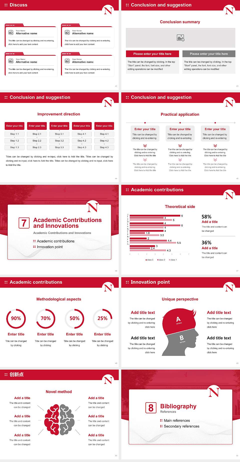 Northeastern University Graduation Thesis Defense PPT Template4:3 ratio PPT effect preview image6