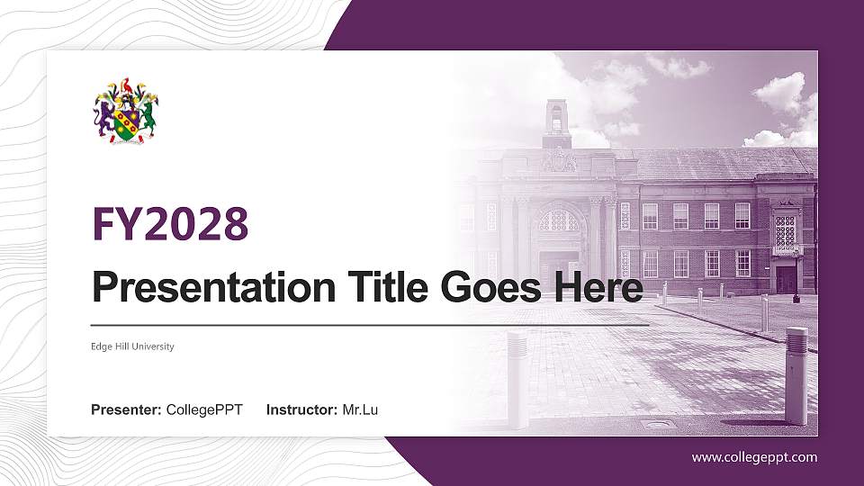 Edge Hill University Academic Presentation/Research Findings Report PPT Template16:9 ratio PPT effect preview image