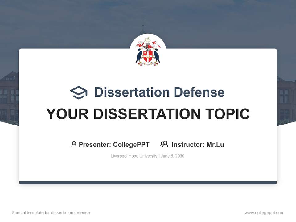Liverpool Hope University Graduation Thesis Defense PPT Template4:3 ratio PPT effect preview image7