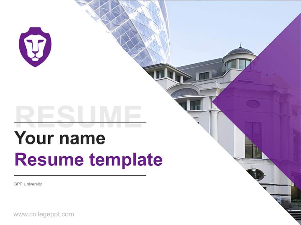 BPP University Resume PPT Template4:3 ratio PPT effect preview image5