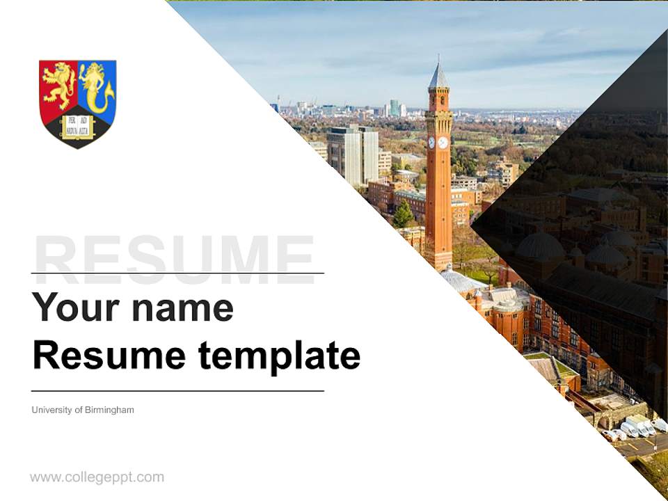 University of Birmingham Resume PPT Template4:3 ratio PPT effect preview image5