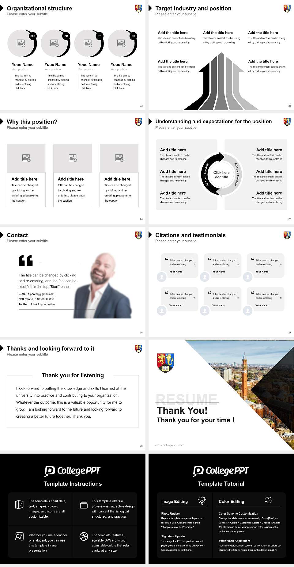 University of Birmingham Resume PPT Template4:3 ratio PPT effect preview image4