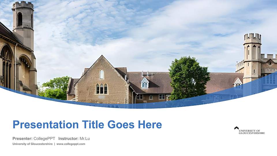 University of Gloucestershire Course/Courseware Creation PPT Template16:9 ratio PPT effect preview image