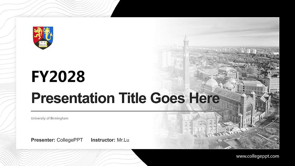 University of Birmingham Academic Presentation/Research Findings Report PPT Template16:9 ratio PPT effect preview image