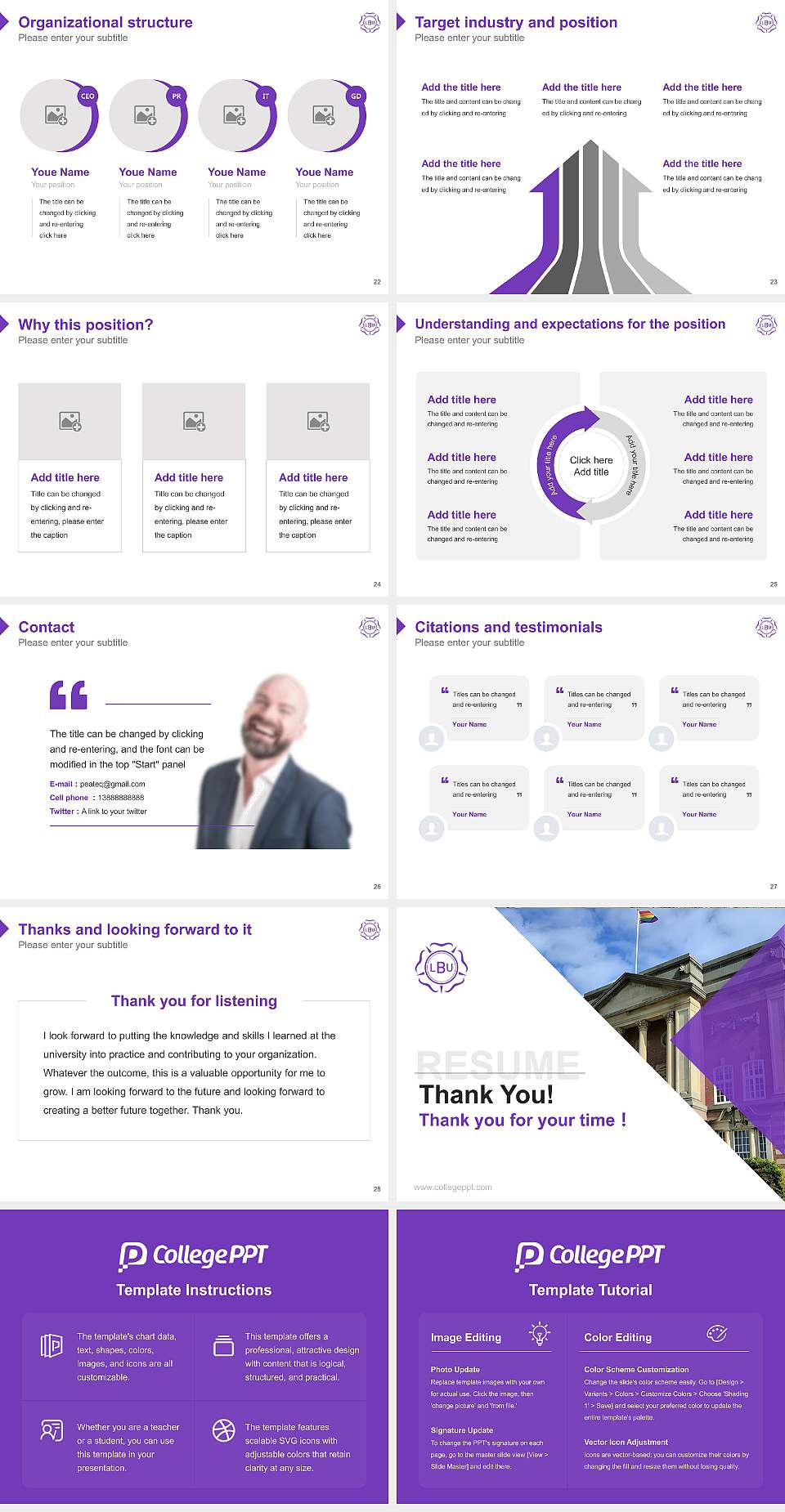 Leeds Beckett University Resume PPT Template4:3 ratio PPT effect preview image4
