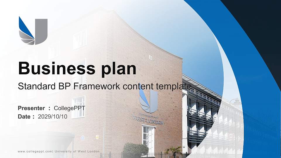 University of West London Competition/Entrepreneurship Contest PPT Template16:9 ratio PPT effect preview image
