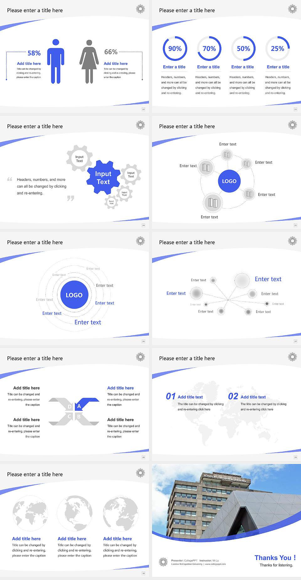 London Metropolitan University Course/Courseware Creation PPT Template4:3 ratio PPT effect preview image4