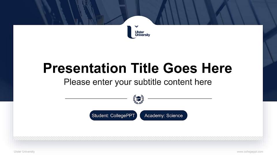 Ulster University National Scholarship Defense PPT Template16:9 ratio PPT effect preview image