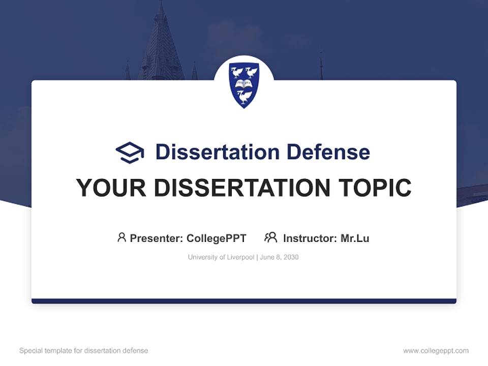 University of Liverpool Graduation Thesis Defense PPT Template4:3 ratio PPT effect preview image7