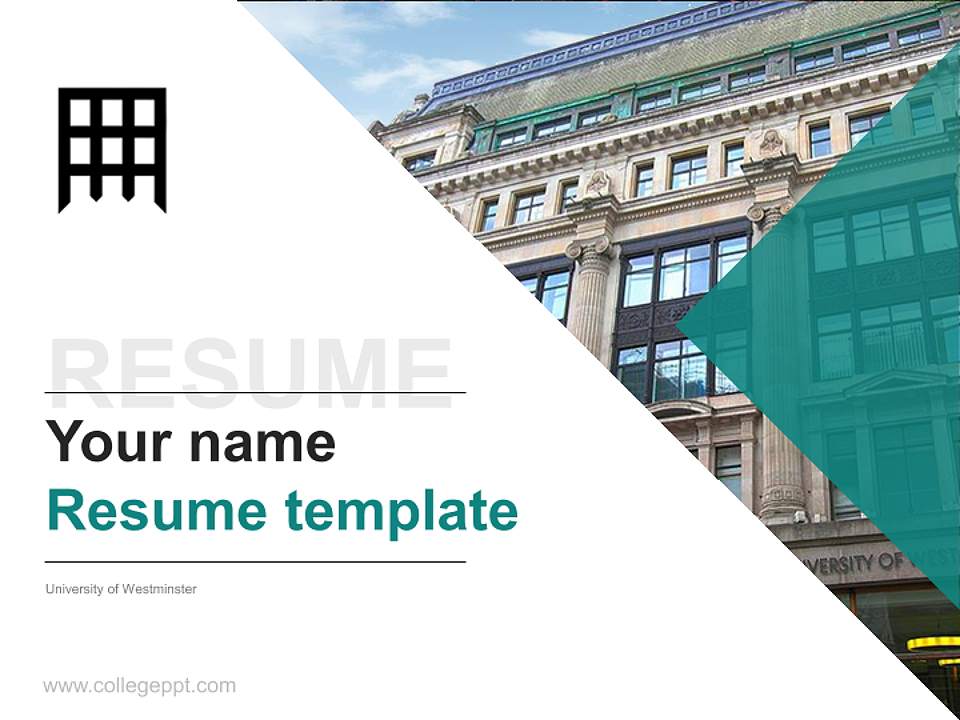 University of Westminster Resume PPT Template4:3 ratio PPT effect preview image5
