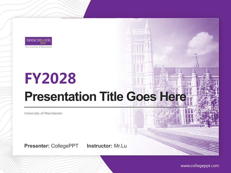 University of Manchester Academic Presentation/Research Findings Report PPT Template4:3 ratio PPT effect preview image5