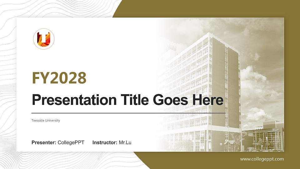 Teesside University Academic Presentation/Research Findings Report PPT Template16:9 ratio PPT effect preview image