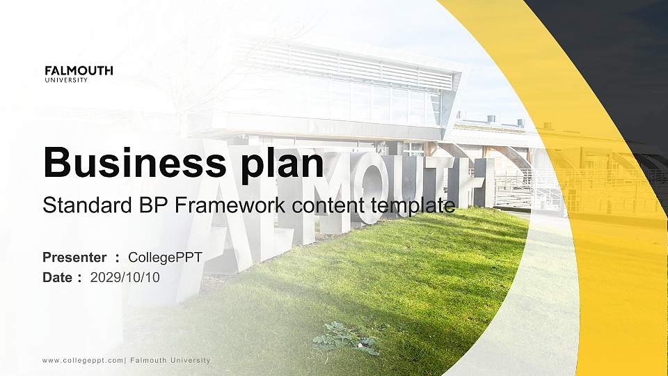 Falmouth University Competition/Entrepreneurship Contest PPT Template16:9 ratio PPT effect preview image1