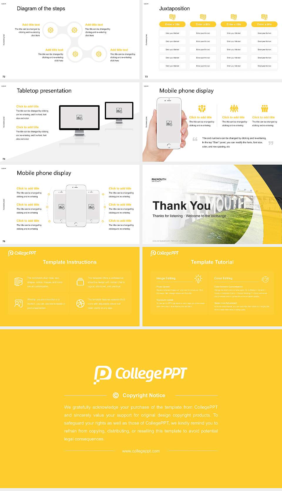 Falmouth University Competition/Entrepreneurship Contest PPT Template16:9 ratio PPT effect preview image9