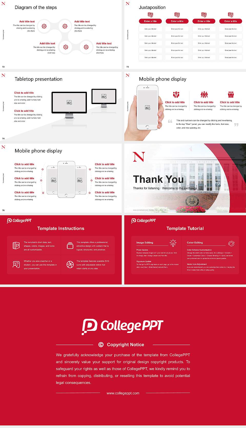 Northeastern University Competition/Entrepreneurship Contest PPT Template16:9 ratio PPT effect preview image9