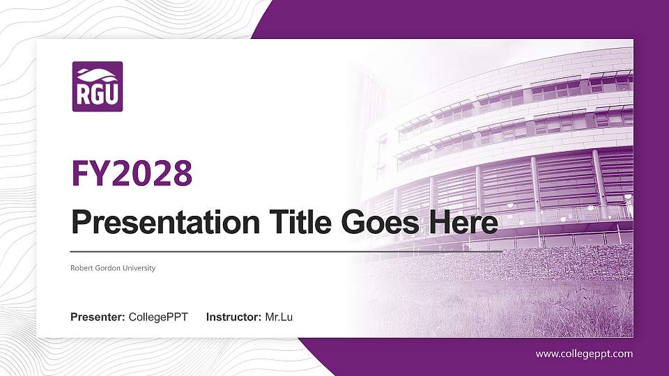Robert Gordon University Academic Presentation/Research Findings Report PPT Template16:9 ratio PPT effect preview image