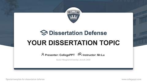 Queen Margaret University Graduation Thesis Defense PPT Template