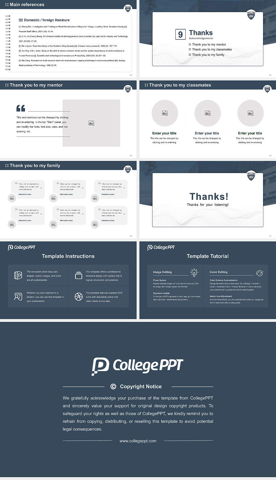 Queen Margaret University Graduation Thesis Defense PPT Template16:9 ratio PPT effect preview image7
