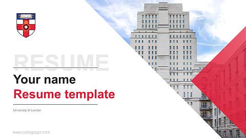 University of London Resume PPT Template