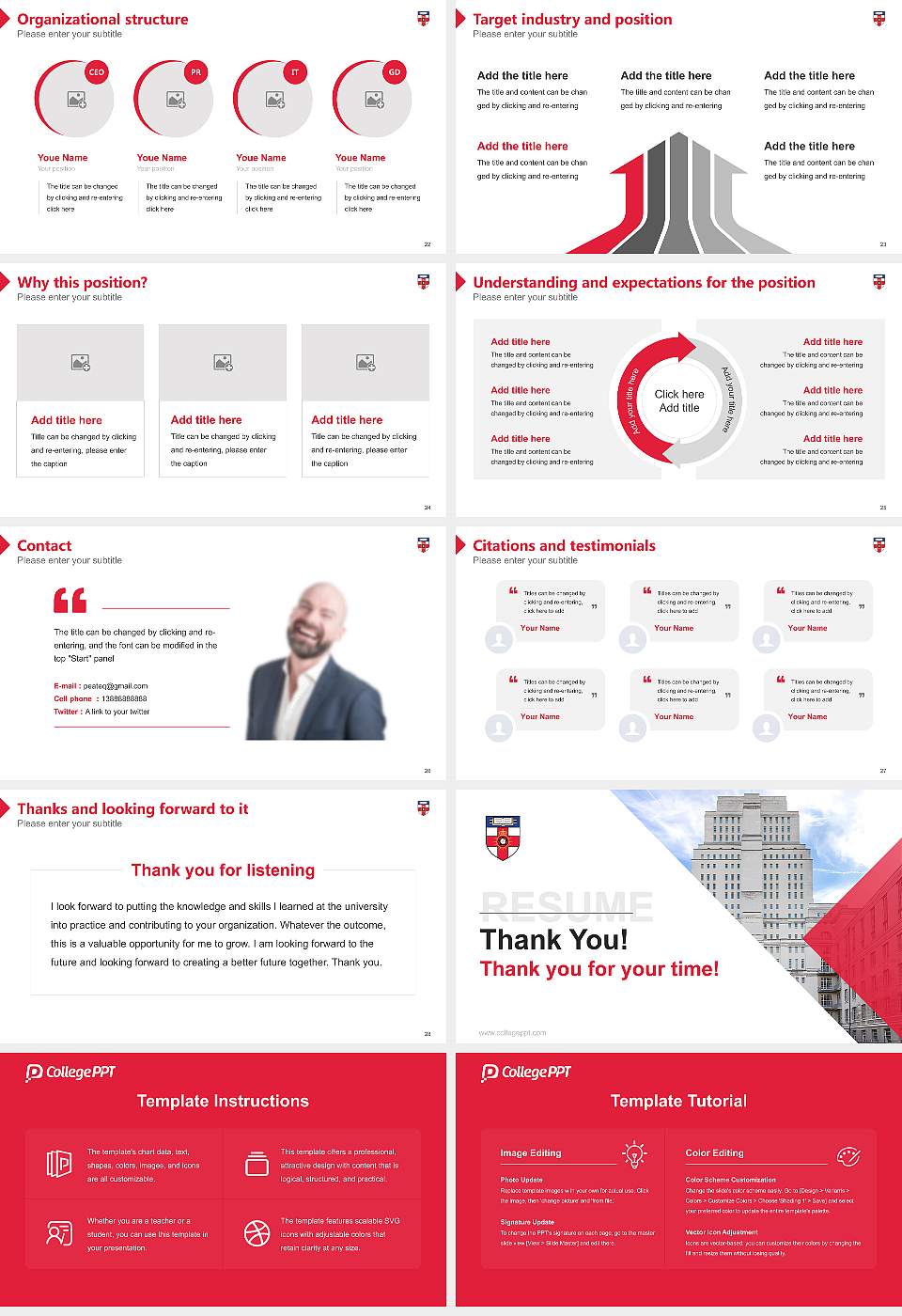 University of London Resume PPT Template16:9 ratio PPT effect preview image4