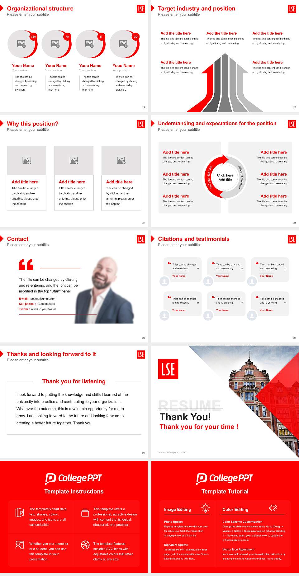 London School of Economics Resume PPT Template4:3 ratio PPT effect preview image4