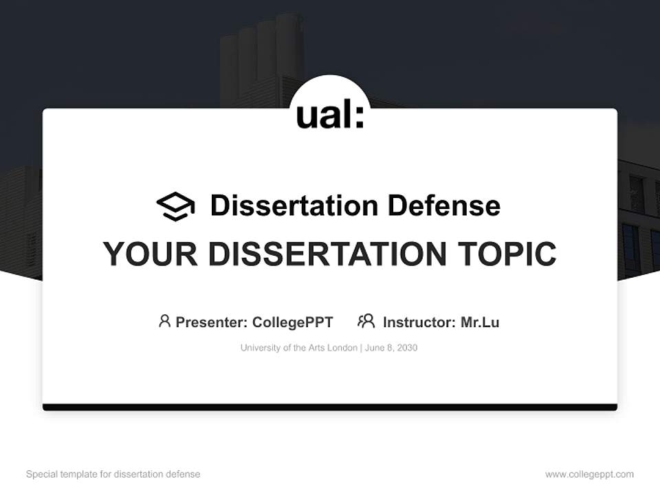 University of the Arts London Graduation Thesis Defense PPT Template4:3 ratio PPT effect preview image7
