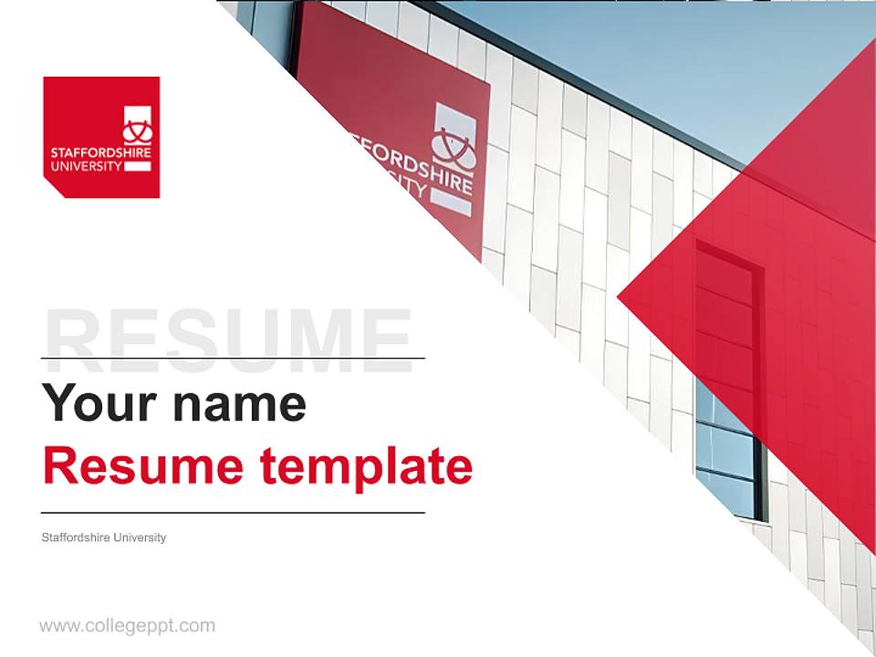 Staffordshire University Resume PPT Template4:3 ratio PPT effect preview image5