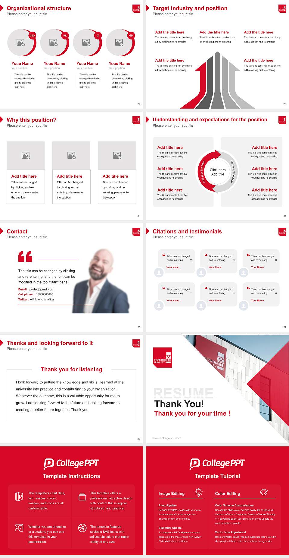 Staffordshire University Resume PPT Template4:3 ratio PPT effect preview image4