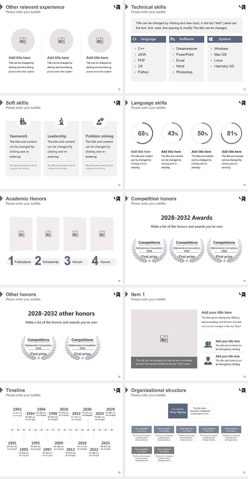 University of Wolverhampton Resume PPT Template4:3 ratio PPT effect preview image3