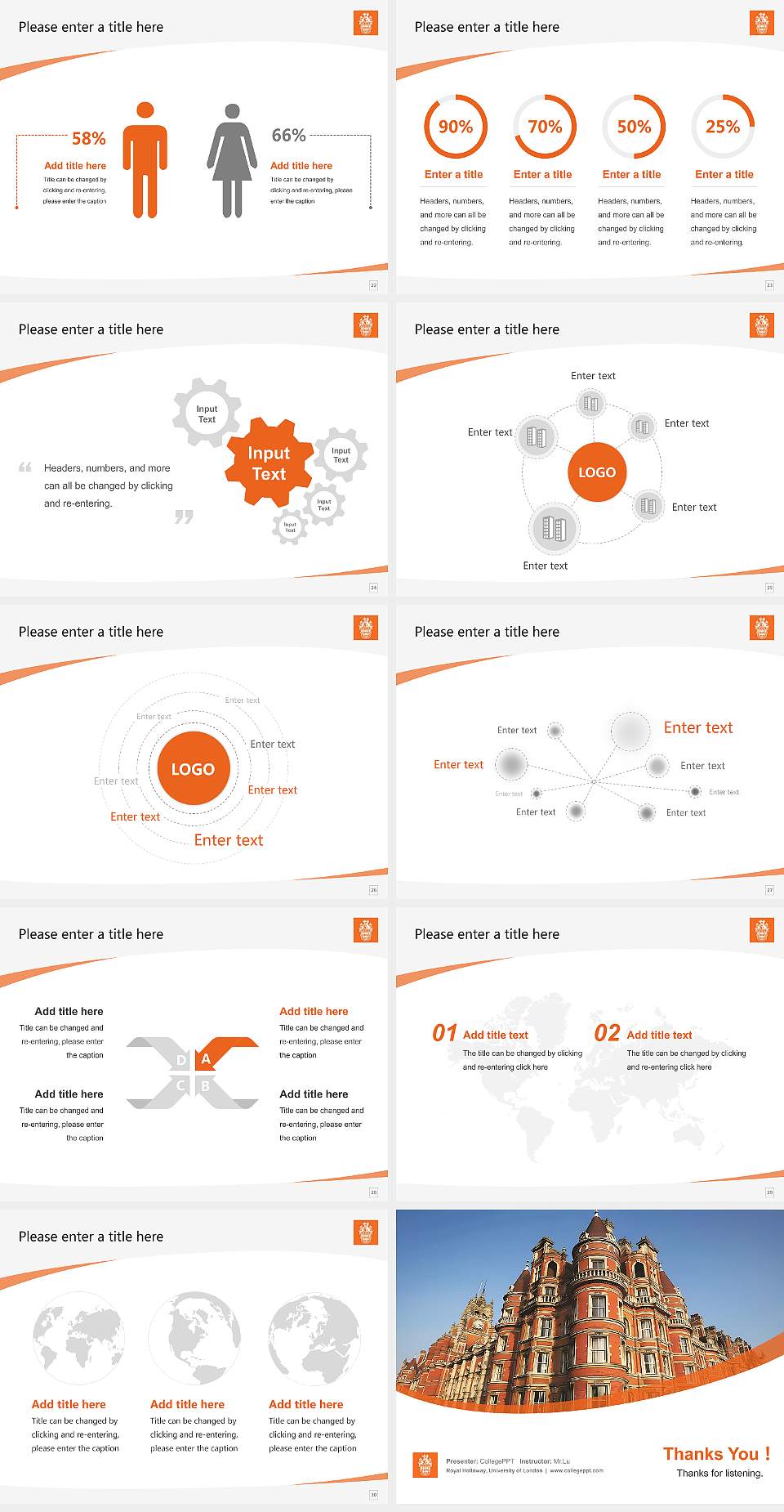 Royal Holloway, University of London Course/Courseware Creation PPT Template4:3 ratio PPT effect preview image4