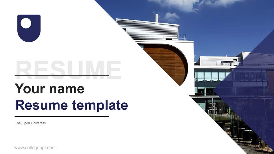 The Open University Resume PPT Template16:9 ratio PPT effect preview image