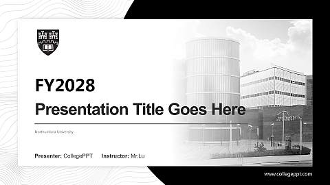 Northumbria University Academic Presentation/Research Findings Report PPT Template