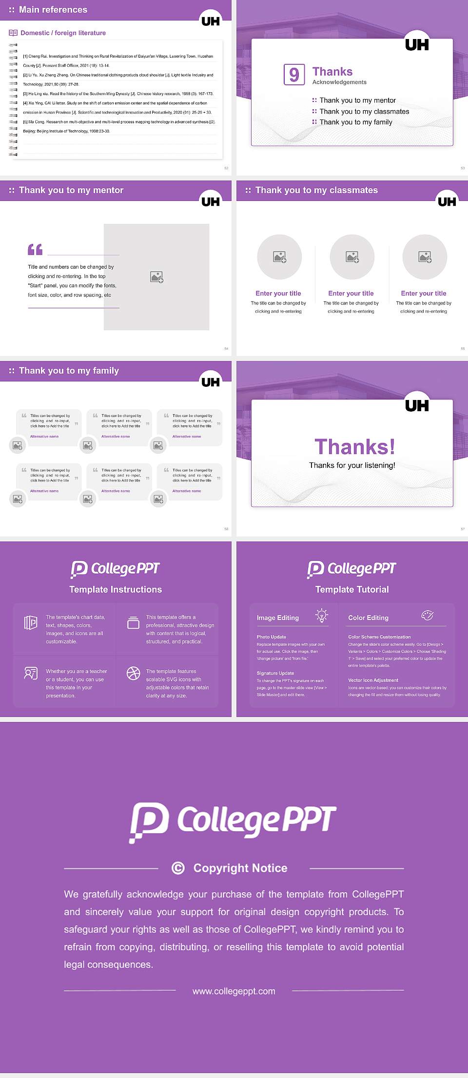 University of Hertfordshire Graduation Thesis Defense PPT Template4:3 ratio PPT effect preview image7