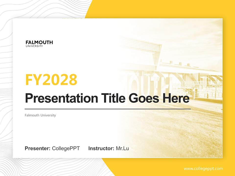 Falmouth University Academic Presentation/Research Findings Report PPT Template4:3 ratio PPT effect preview image5