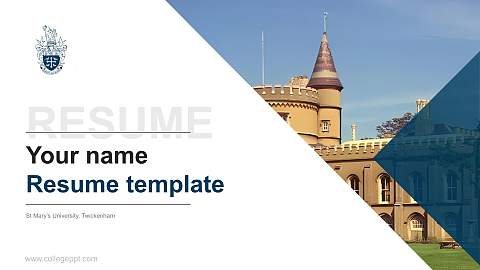 St Mary’s University, Twickenham Resume PPT Template