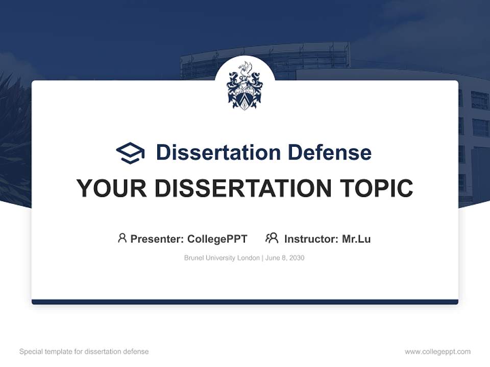 Brunel University London Graduation Thesis Defense PPT Template4:3 ratio PPT effect preview image7