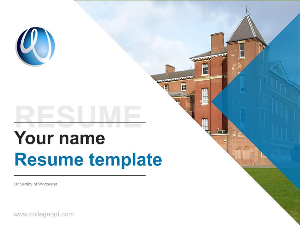 University of Worcester Resume PPT Template4:3 ratio PPT effect preview image5
