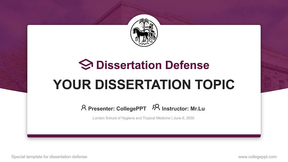 London School of Hygiene and Tropical Medicine Graduation Thesis Defense PPT Template16:9 ratio PPT effect preview image