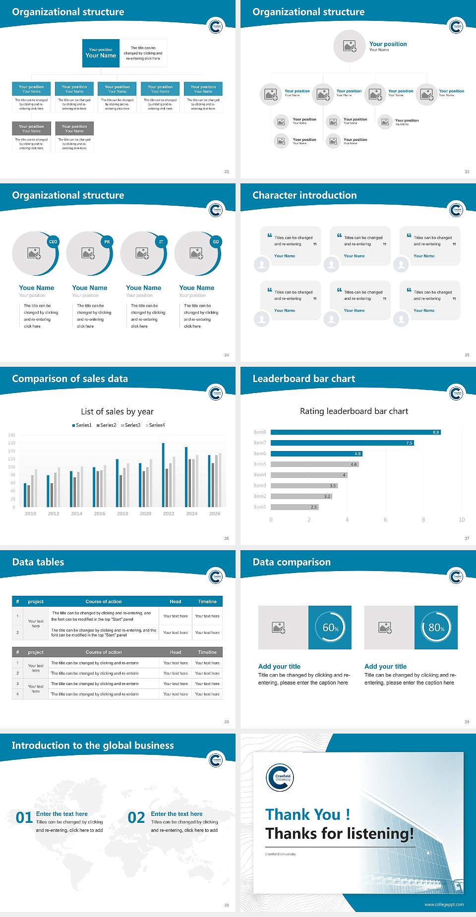Cranfield University Academic Presentation/Research Findings Report PPT Template4:3 ratio PPT effect preview image4