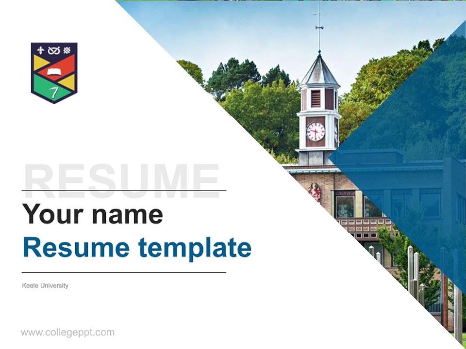 Keele University Resume PPT Template4:3 ratio PPT effect preview image5