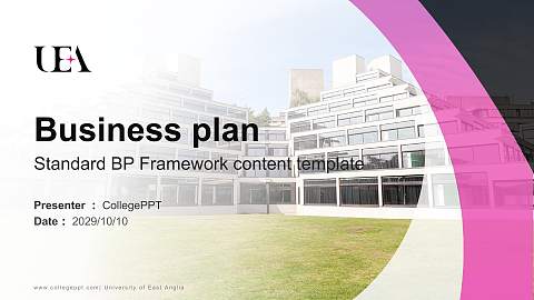 University of East Anglia Competition/Entrepreneurship Contest PPT Template