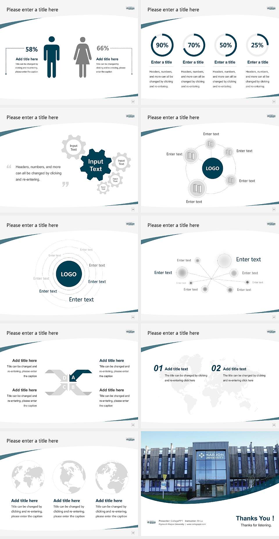 Plymouth Marjon University Course/Courseware Creation PPT Template4:3 ratio PPT effect preview image4