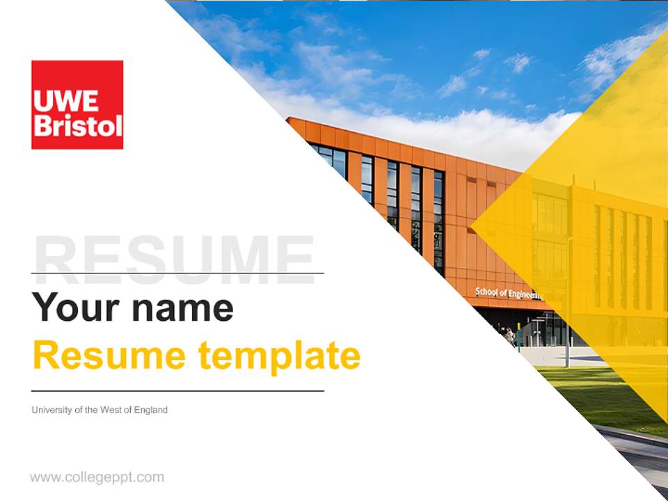University of the West of England Resume PPT Template4:3 ratio PPT effect preview image5