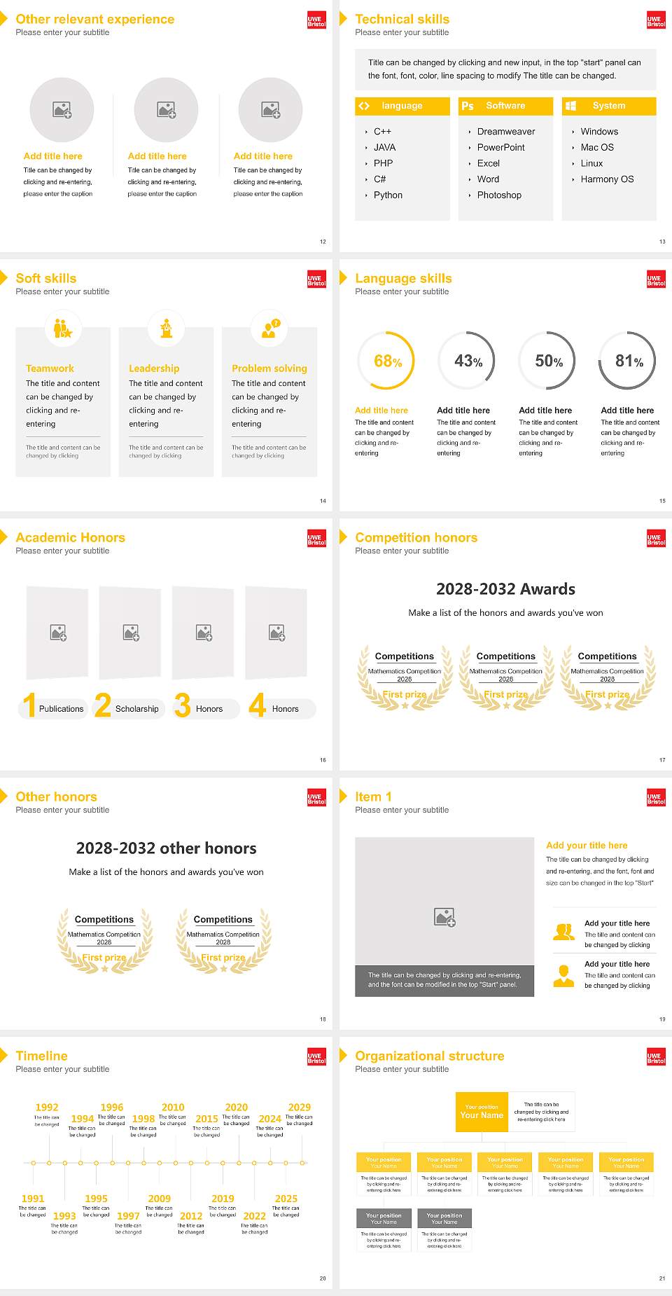 University of the West of England Resume PPT Template4:3 ratio PPT effect preview image3