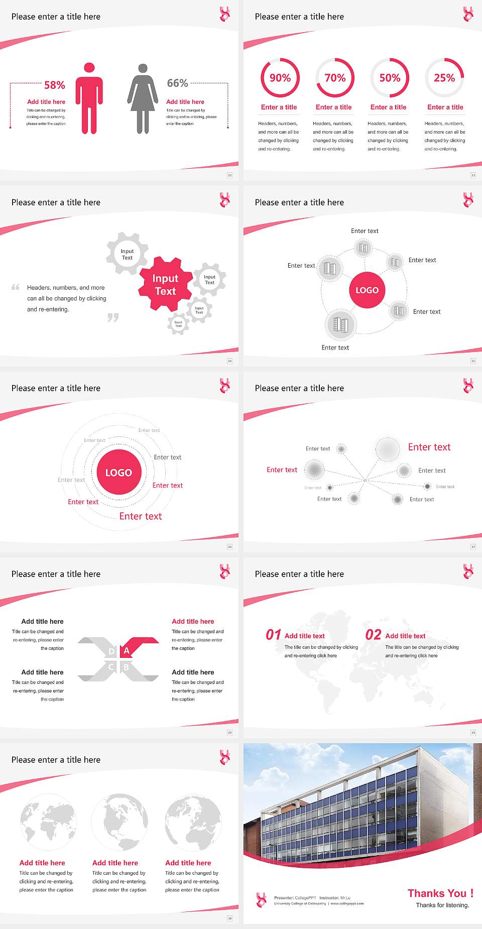 University College of Osteopathy Course/Courseware Creation PPT Template4:3 ratio PPT effect preview image4